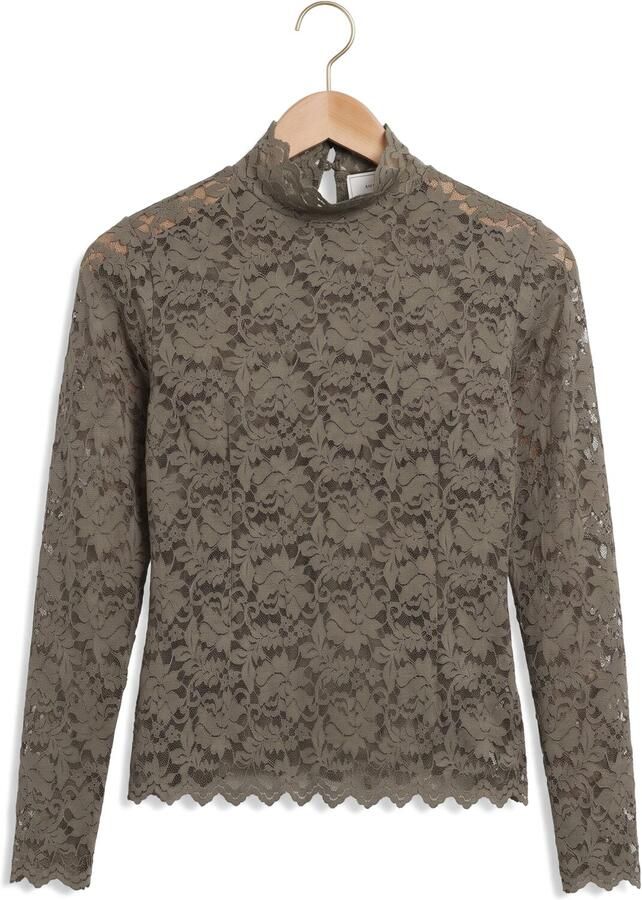 NEO NOIR Dames Tops & T-shirts Liza Laceflower Blouse Groen - Foto 2