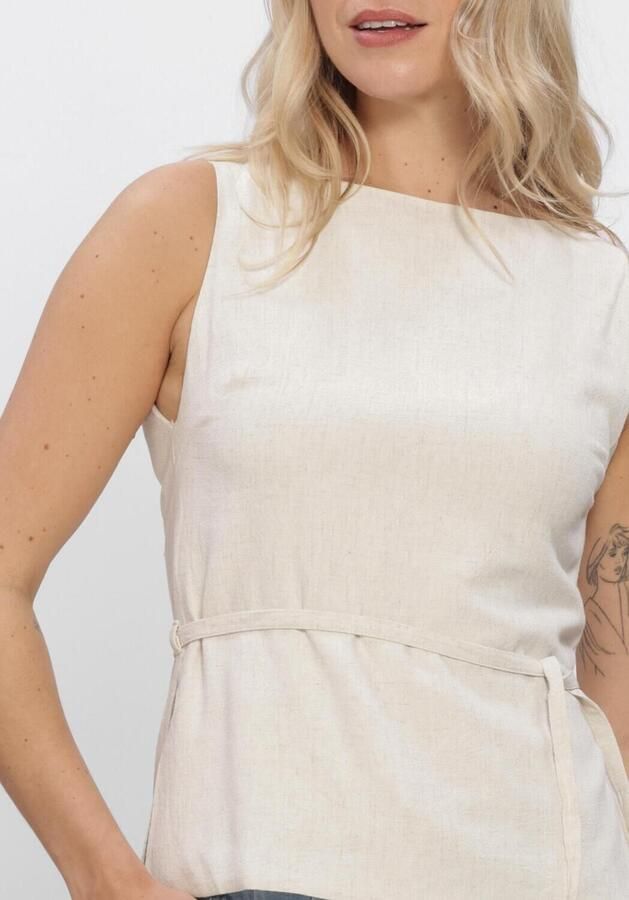 NEO NOIR Dames Tops & T-shirts Nassa Linnen Top Ecru - Foto 3