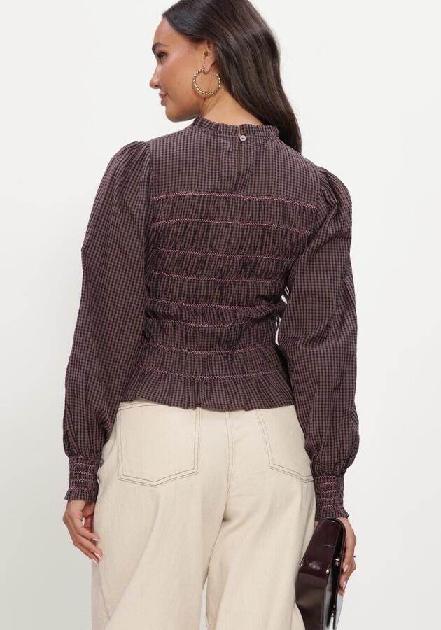 NEO NOIR Dames Tops & T-shirts Oliana Check Blouse Bruin - Foto 2