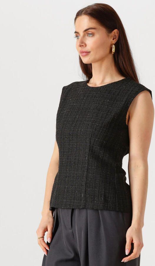NEO NOIR Dames Tops & T-shirts Rafli Boucle Top Zwart - Foto 4
