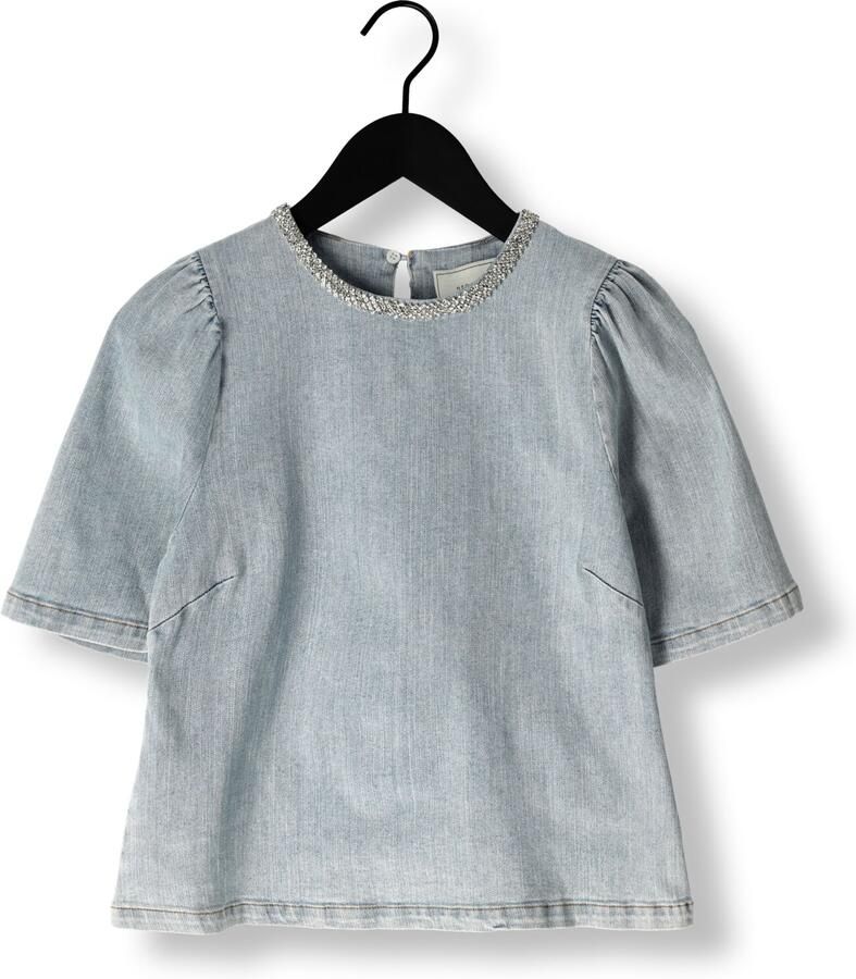 NEO NOIR Dames Tops & T-shirts Rosia Denim Emb Top Lichtblauw - Foto 4