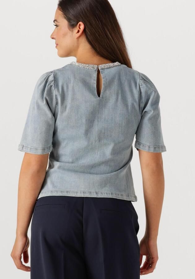 NEO NOIR Dames Tops & T-shirts Rosia Denim Emb Top Lichtblauw - Foto 2