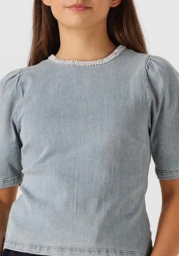 NEO NOIR Dames Tops & T-shirts Rosia Denim Emb Top Lichtblauw - Foto 3