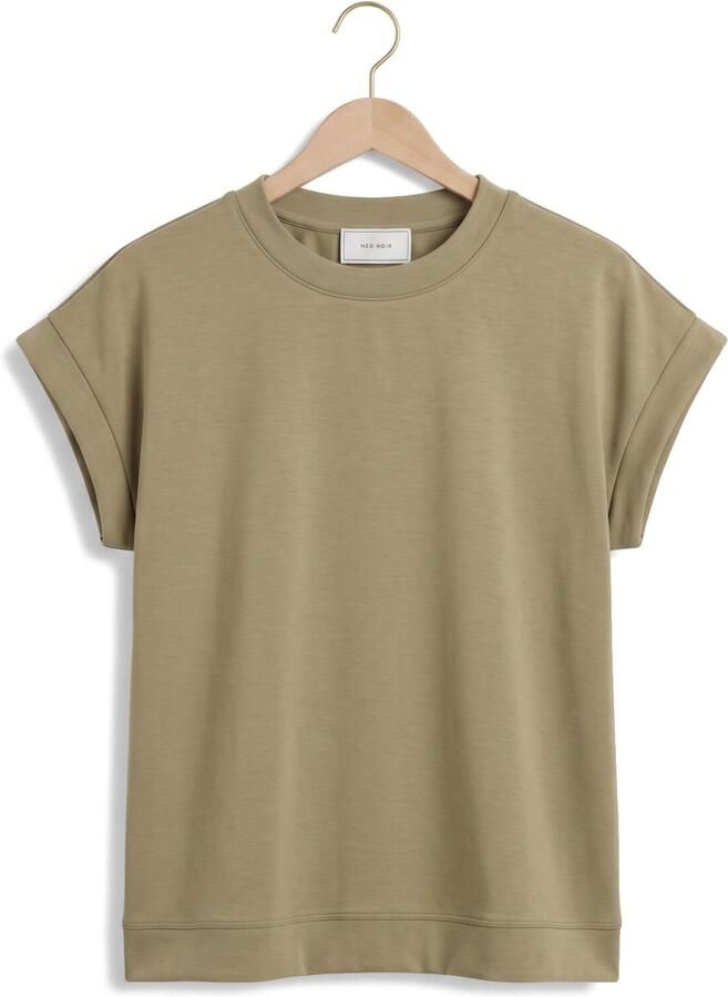 NEO NOIR Dames Tops & T-shirts Saphira Soft Tee Khaki - Foto 2