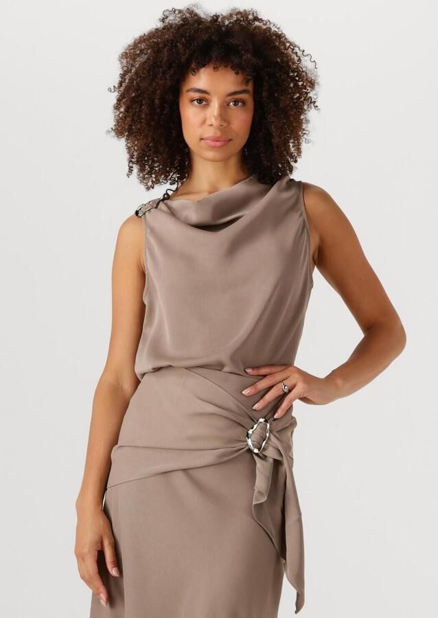 NEO NOIR Dames Tops & T-shirts Scotta Dull Sateen Top Taupe - Foto 4