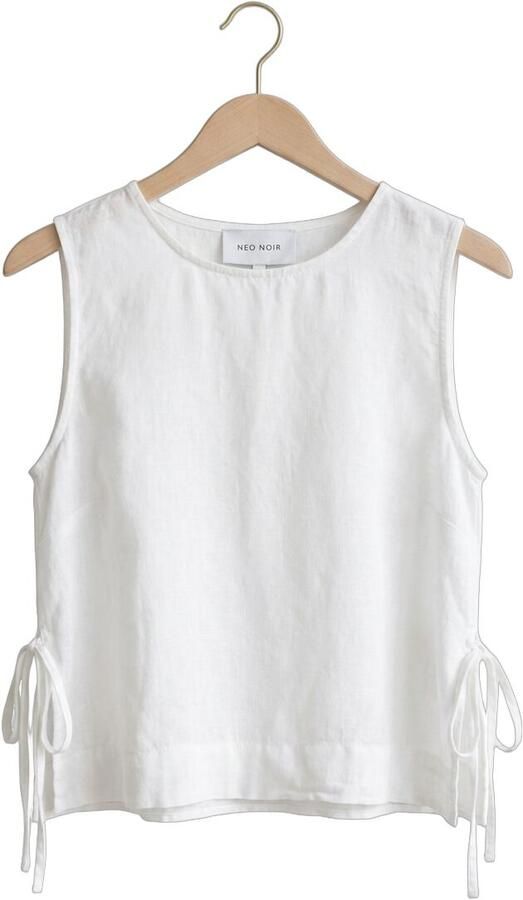 NEO NOIR Dames Tops & T-shirts Svetlana Linen Top Wit - Foto 4