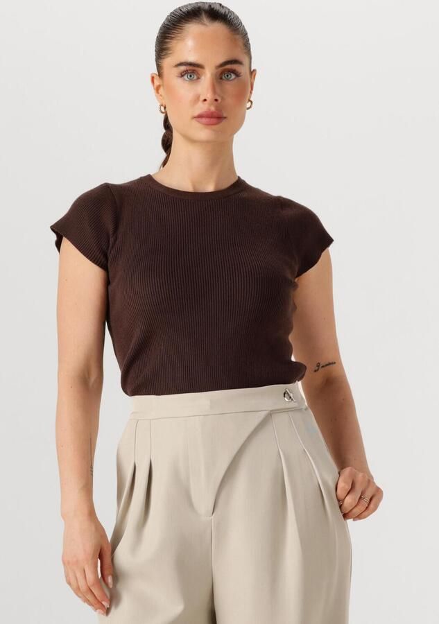 NEO NOIR Dames Tops & T-shirts Tirra Knit Tee Bruin - Foto 4