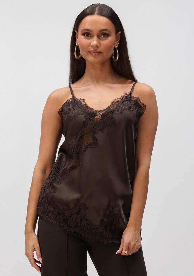 NEO NOIR Dames Tops & T-shirts Viole Lace Top Bruin