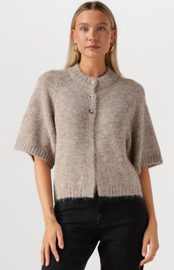 NEO NOIR Dames Truien & Vesten Benuta Fluffy Knit Cardigan Beige