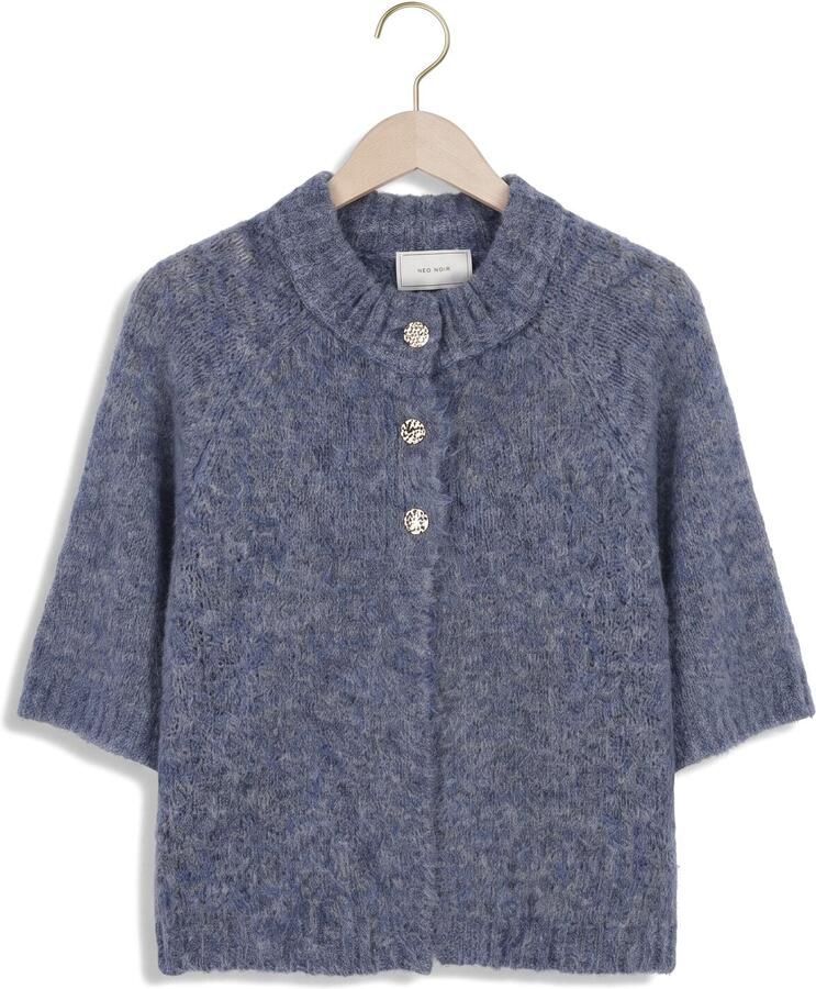 NEO NOIR Dames Truien & Vesten Benuta Fluffy Knit Cardigan Blauw - Foto 2
