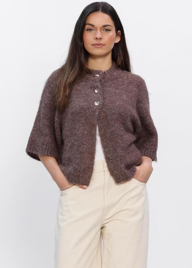 NEO NOIR Dames Truien & Vesten Benuta Fluffy Knit Cardigan Bruin