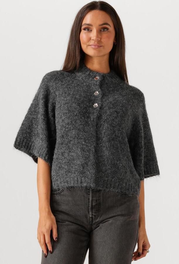 NEO NOIR Dames Truien & Vesten Benuta Fluffy Knit Cardigan Donkergrijs - Foto 4