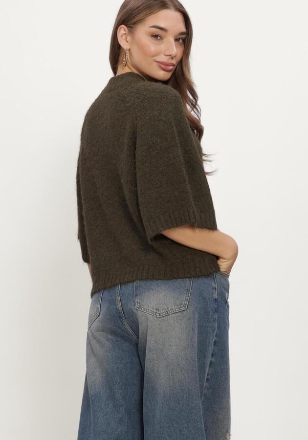 NEO NOIR Dames Truien & Vesten Benuta Fluffy Knit Cardigan Donkergroen - Foto 3