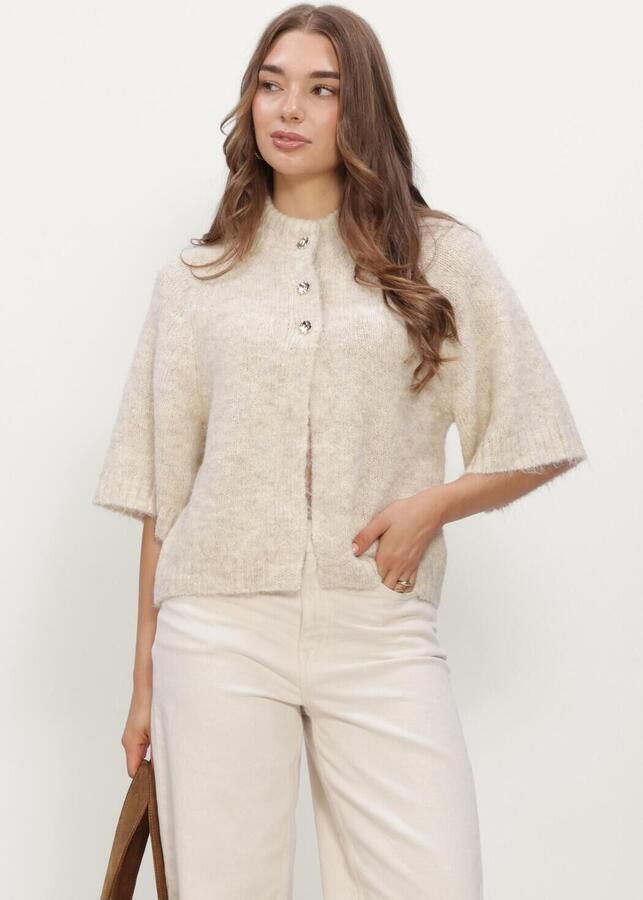 NEO NOIR Dames Truien & Vesten Benuta Fluffy Knit Cardigan Ecru