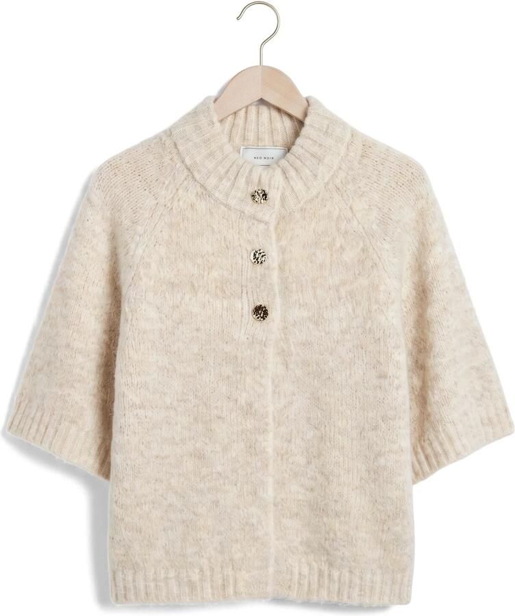 NEO NOIR Dames Truien & Vesten Benuta Fluffy Knit Cardigan Ecru - Foto 2
