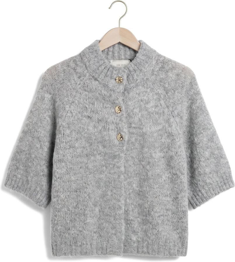 NEO NOIR Dames Truien & Vesten Benuta Fluffy Knit Cardigan Grijs - Foto 2