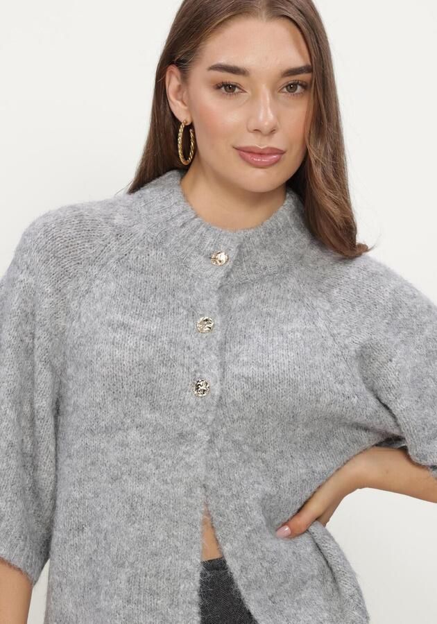 NEO NOIR Dames Truien & Vesten Benuta Fluffy Knit Cardigan Grijs - Foto 4