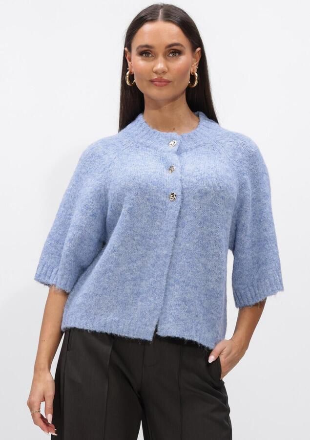 NEO NOIR Dames Truien & Vesten Benuta Fluffy Knit Cardigan Lichtblauw