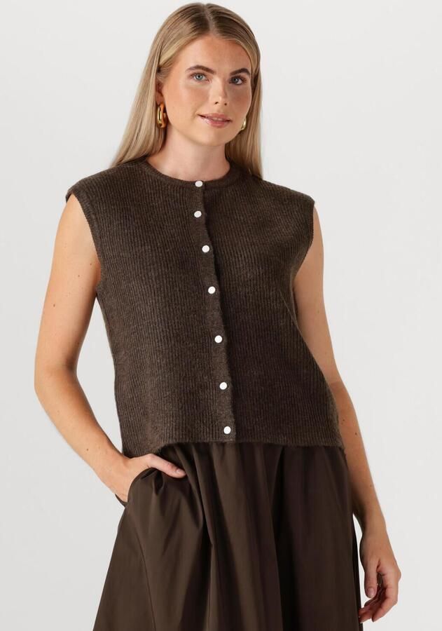 NEO NOIR Dames Truien & Vesten Everest Knit Vest Bruin - Foto 4