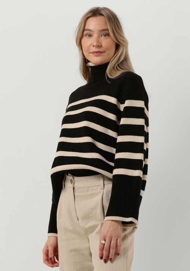 NEO NOIR Dames Truien & Vesten Fanning Stripe Knit Blouse Zwart - Foto 4