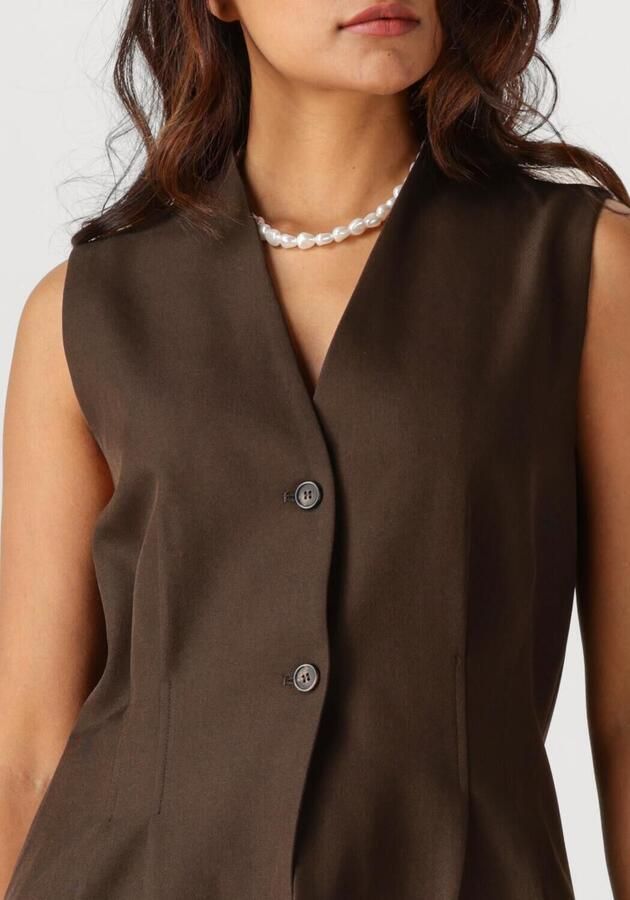 NEO NOIR Dames Truien & Vesten Finna Structure Vest Bruin