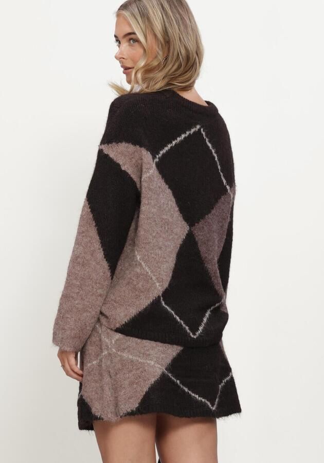 NEO NOIR Dames Truien & Vesten Inga Check Fluff Knit Blouse Bruin - Foto 3