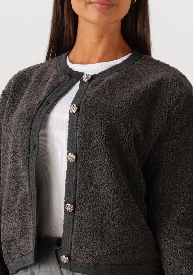NEO NOIR Dames Truien & Vesten Limo Fluffy Knit Cardigan Donkergrijs - Foto 2