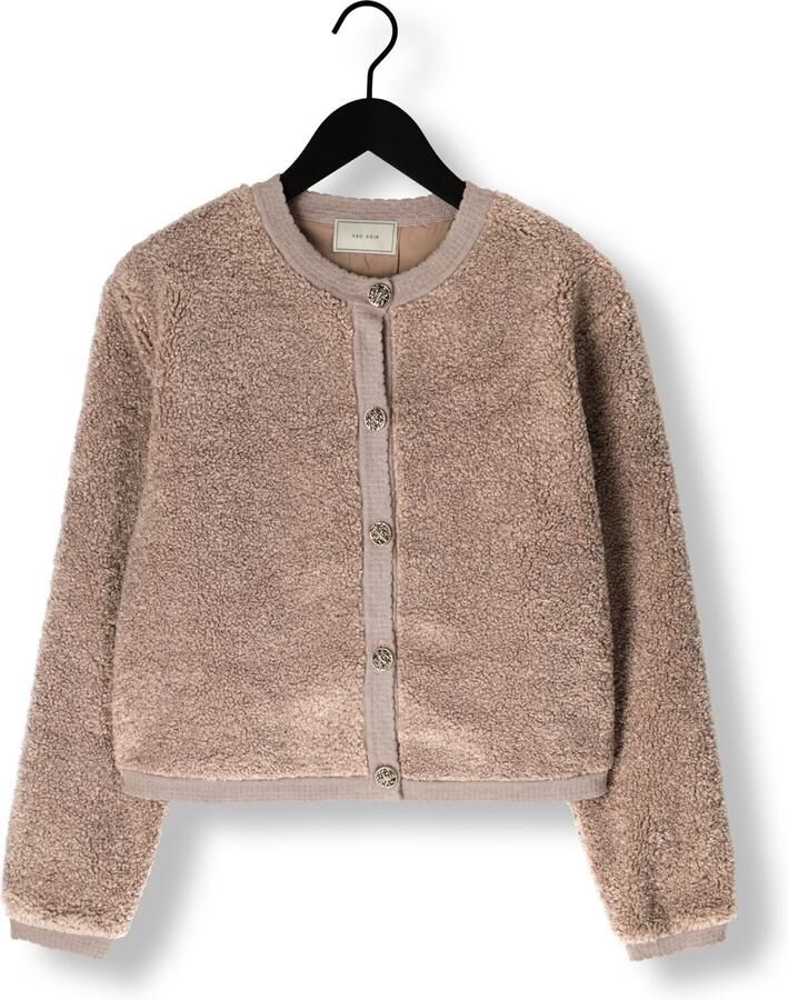 NEO NOIR Dames Truien & Vesten Limo Fluffy Knit Cardigan Taupe