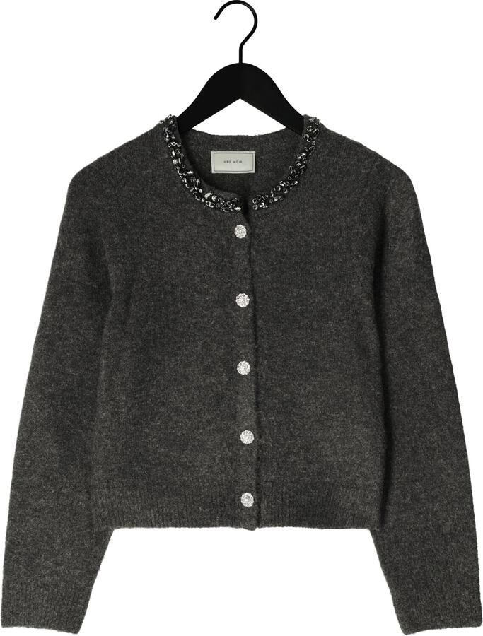 NEO NOIR Dames Truien & Vesten Marie Stone Knit Cardigan Donkergrijs - Foto 2