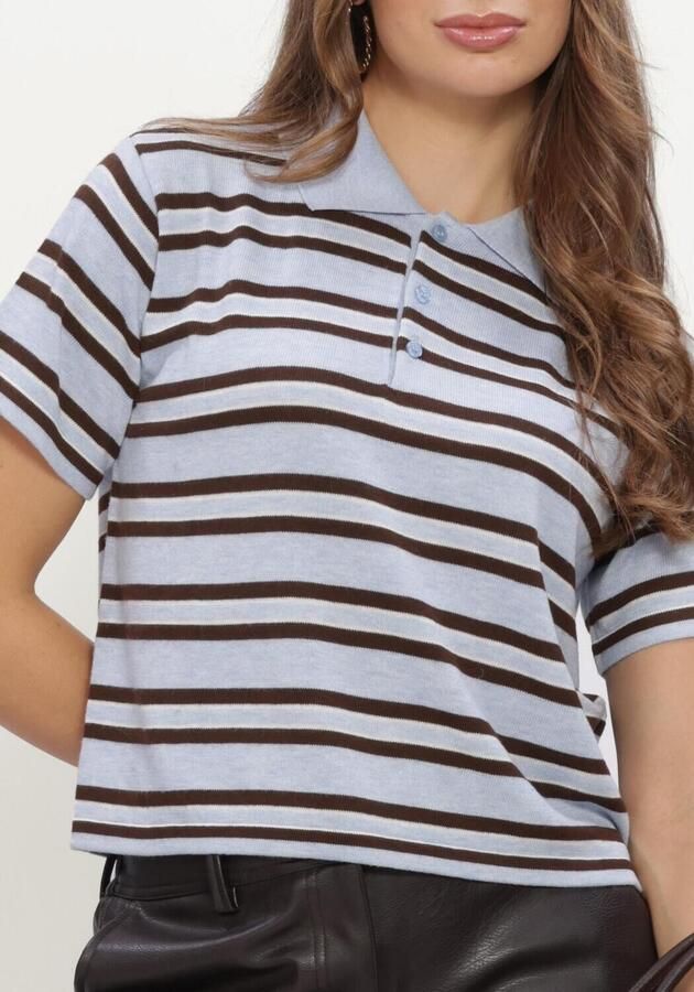 NEO NOIR Dames Truien & Vesten Mulann Polo Knit Blouse Lichtblauw - Foto 4