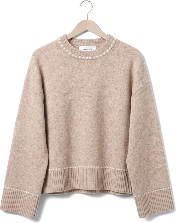 NEO NOIR Dames Truien & Vesten Roeme Knit Stitch Blouse Beige - Foto 2