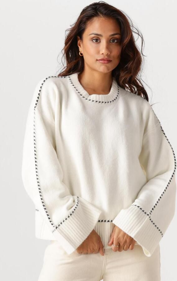 NEO NOIR Dames Truien & Vesten Roeme Knit Stitch Blouse Gebroken Wit - Foto 4