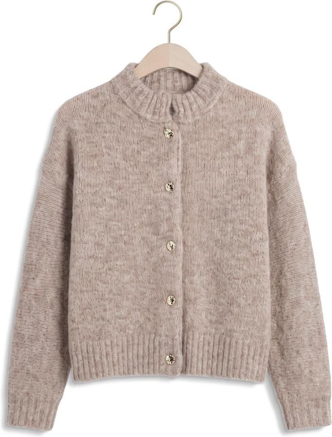 NEO NOIR Dames Truien & Vesten Taura Fluffy Knit Cardigan Beige - Foto 2