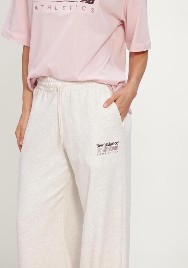 NEW BALANCE Dames Broeken Trackside French Terry Pant Gebroken Wit - Foto 3