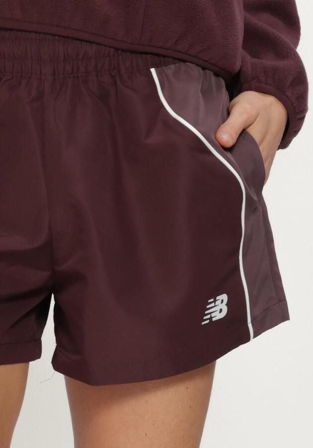 NEW BALANCE Dames Broeken Trackside Woven Short Bordeaux - Foto 4