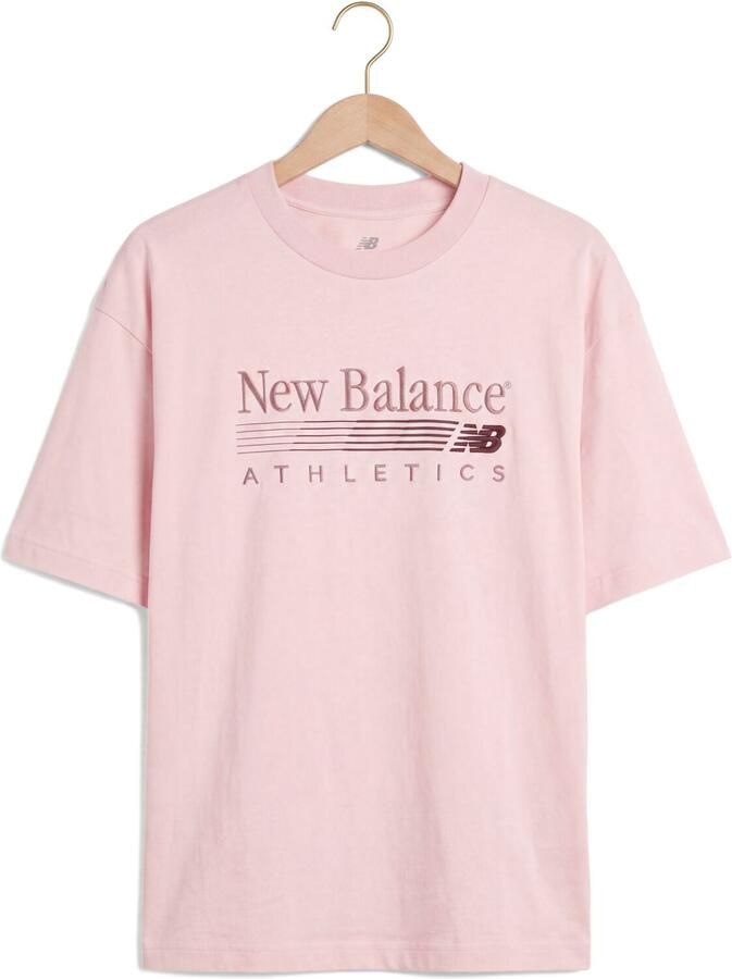 NEW BALANCE Dames Tops & T-shirts Trackside Oversized T-shirt Lichtroze - Foto 2