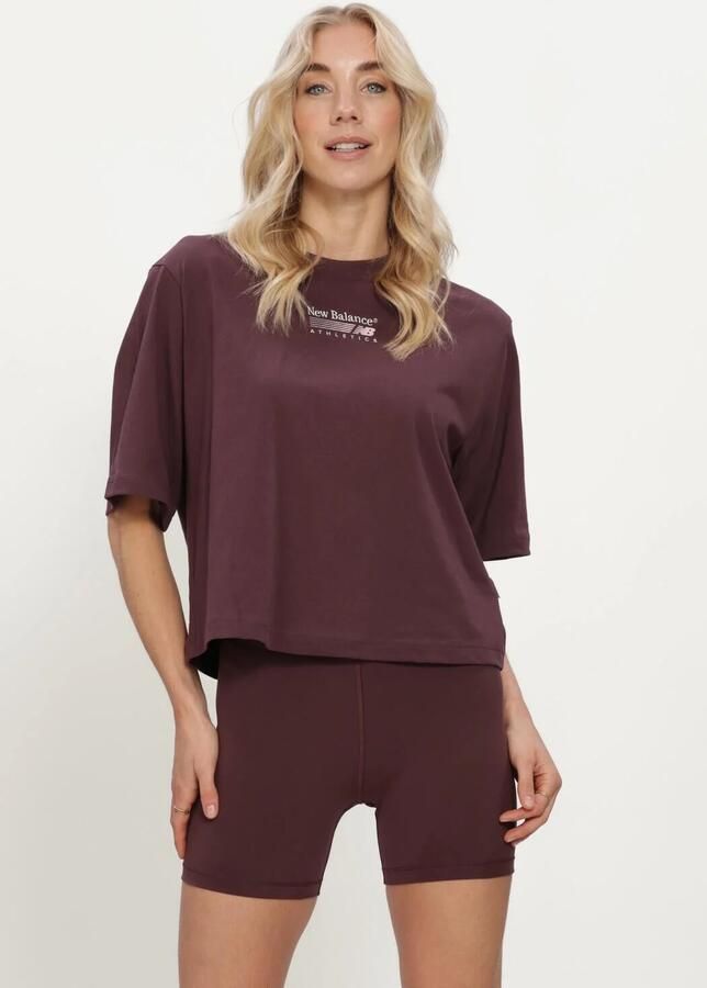 NEW BALANCE Dames Tops & T-shirts Trackside Relaxed T-shirt Bordeaux