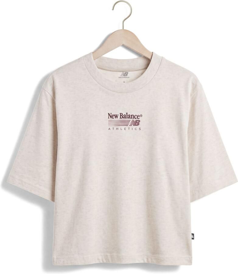 NEW BALANCE Dames Tops & T-shirts Trackside Relaxed T-shirt Ecru - Foto 2