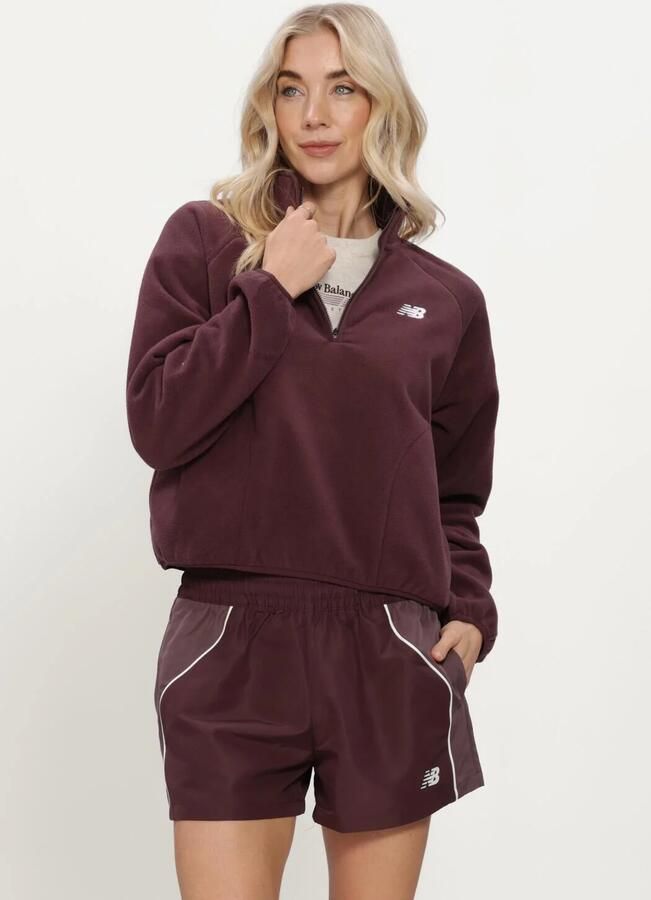 NEW BALANCE Dames Truien & Vesten Sport Polar Fleece Half Zip Bordeaux