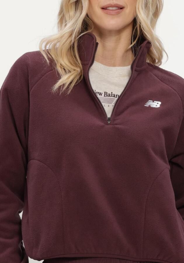 NEW BALANCE Dames Truien & Vesten Sport Polar Fleece Half Zip Bordeaux - Foto 4