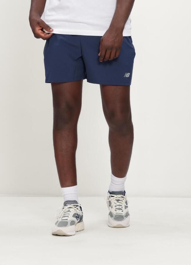 NEW BALANCE Heren Broeken Se Sh 5 In Donkerblauw