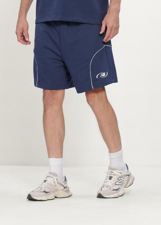 NEW BALANCE Heren Broeken Trackside French Terry Short 7 Donkerblauw