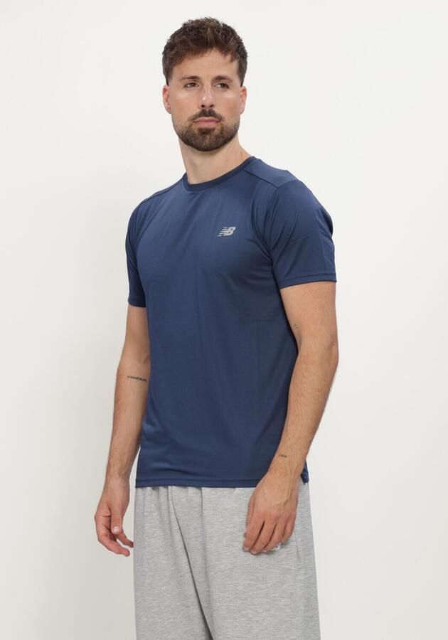 NEW BALANCE Heren Polo's & T-shirts Se Ss Blauw