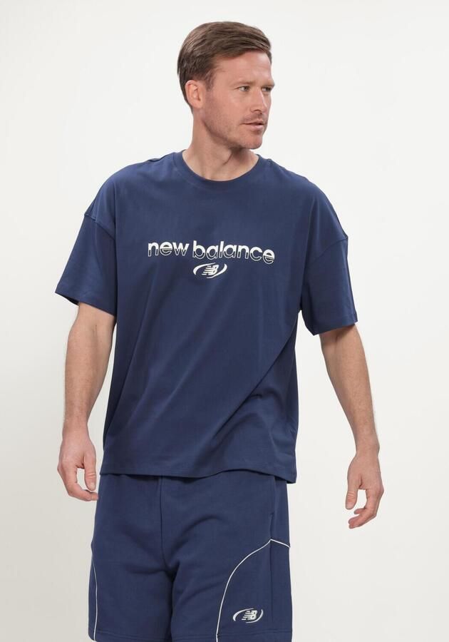 NEW BALANCE Heren Polo's & T-shirts Trackside T-shirt Donkerblauw