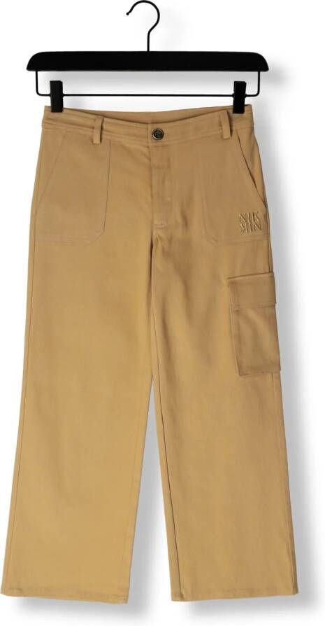 NIK&NIK loose fit cargobroek camel Bruin Meisjes Katoen Effen 164