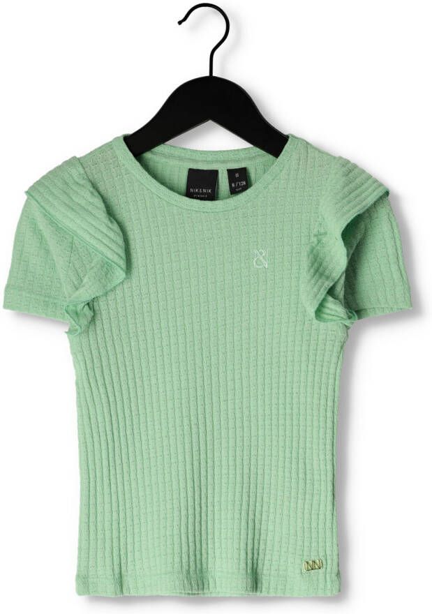 NIK&NIK T-shirt Caroline mintgroen Meisjes Katoen Ronde hals 152