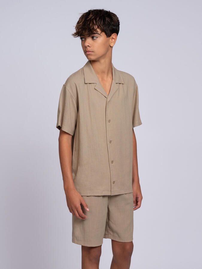 NIK & NIK Jongens Overhemden Luis Short Beige - Foto 2