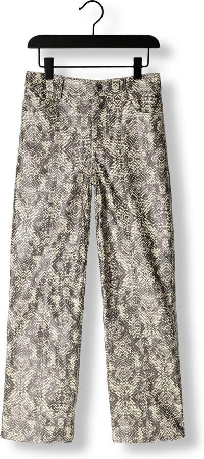 NIK&NIK imitatieleren broek Snakeskin met dierenprint ecru zwart - Foto 3