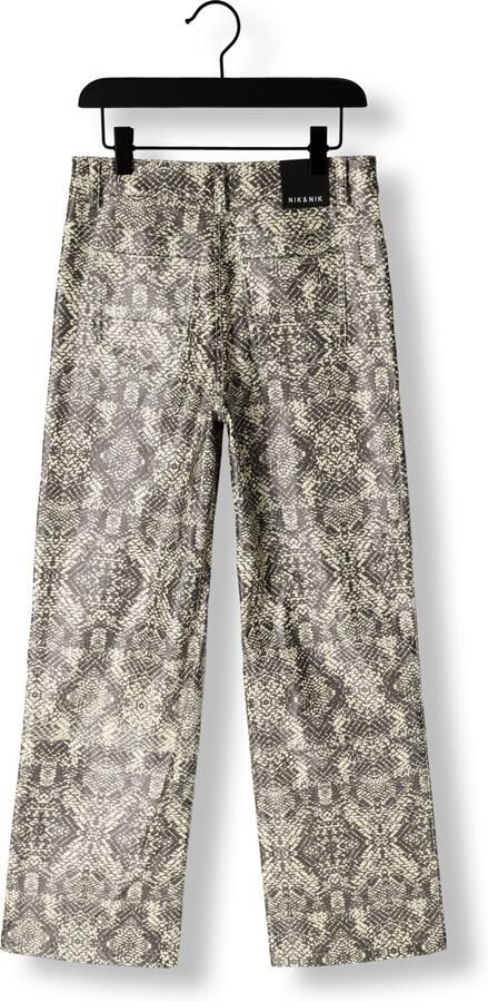 NIK&NIK imitatieleren broek Snakeskin met dierenprint ecru zwart - Foto 2