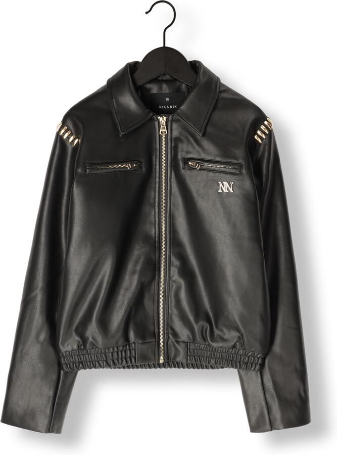 NIK & NIK Meisjes Jassen Stud Jacket Zwart - Foto 3